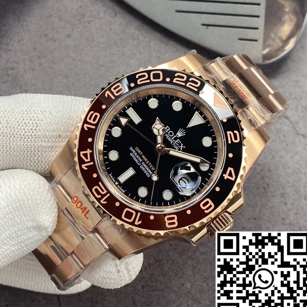 Master GM Factory Black Rolex 126715CHNR-0001 Dial II GMT Gold Rose 0427